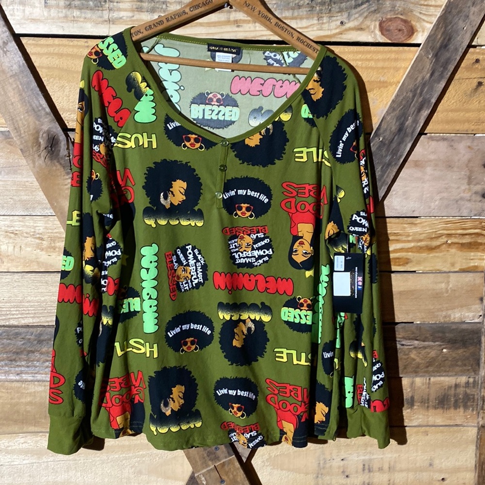 NWT Make it Rain Long Sleeve Suer Soft Lounge Short Size 2X